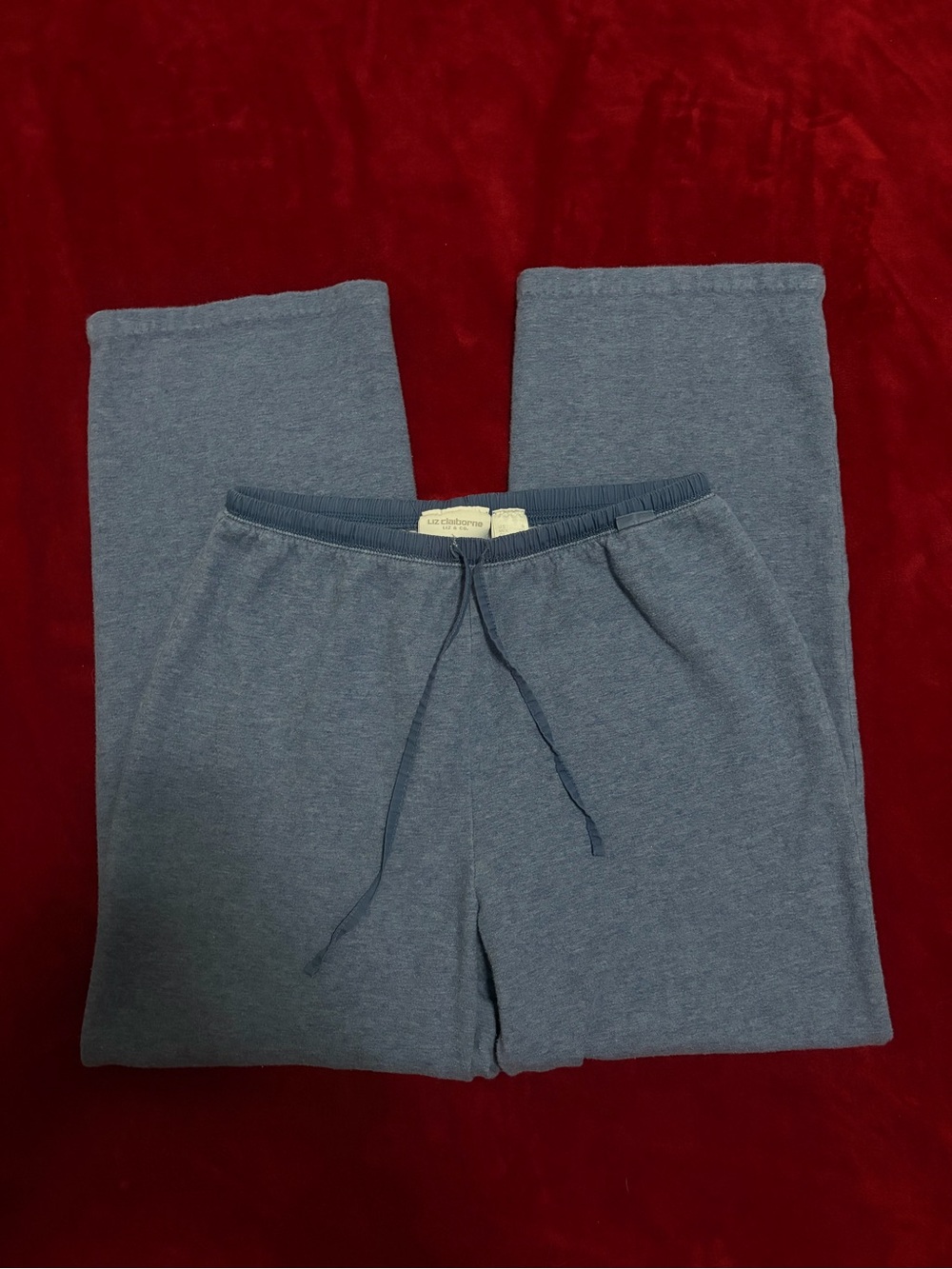 Liz Claiborne Liz & Co. Blue Knit Drawstring Lounge Pants - Size Small